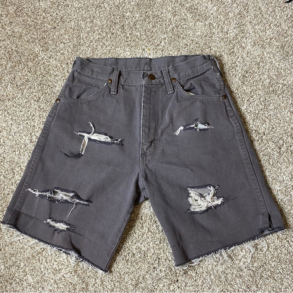 Vintage Wrangler Cut-Off Long Jean Shorts - Picture 11 of 11